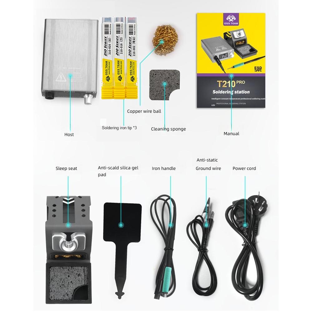 T210 Pro 75W Digital Soldering Station for PCB Repair & Precision Electronics Work