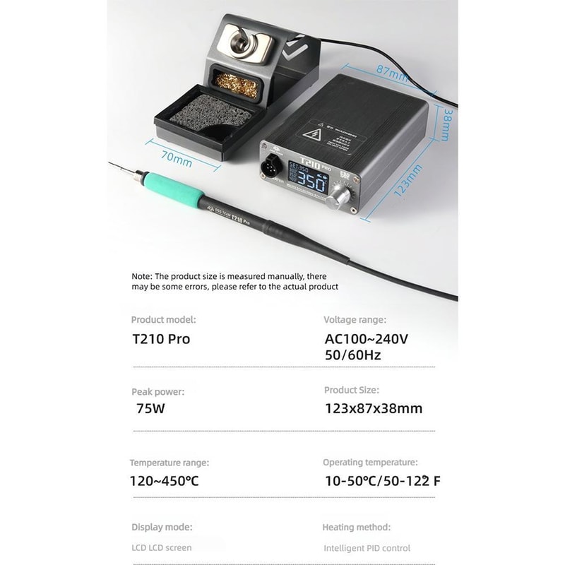 T210 Pro 75W Digital Soldering Station for PCB Repair & Precision Electronics Work