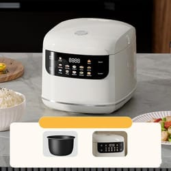 smart 2l electric rice cooker with color screen, 10 preset menus & 24h timer