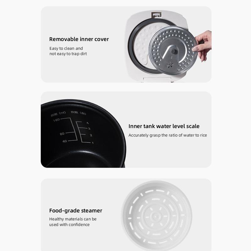 Smart 2L Electric Rice Cooker with Color Screen, 10 Preset Menus & 24H Timer