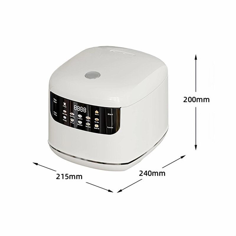 Smart 2L Electric Rice Cooker with Color Screen, 10 Preset Menus & 24H Timer