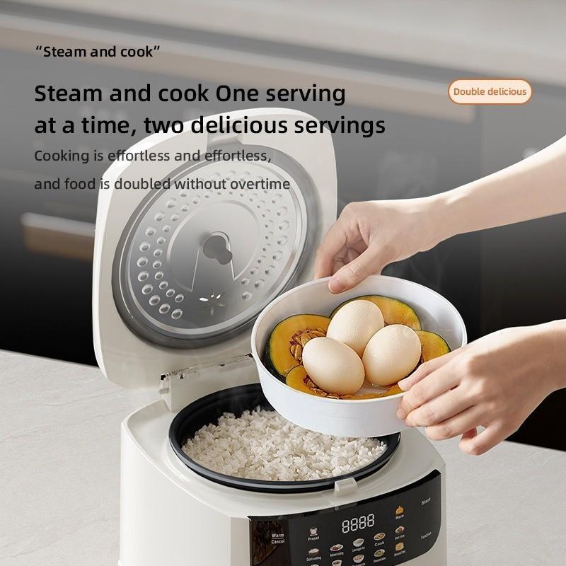 Smart 2L Electric Rice Cooker with Color Screen, 10 Preset Menus & 24H Timer