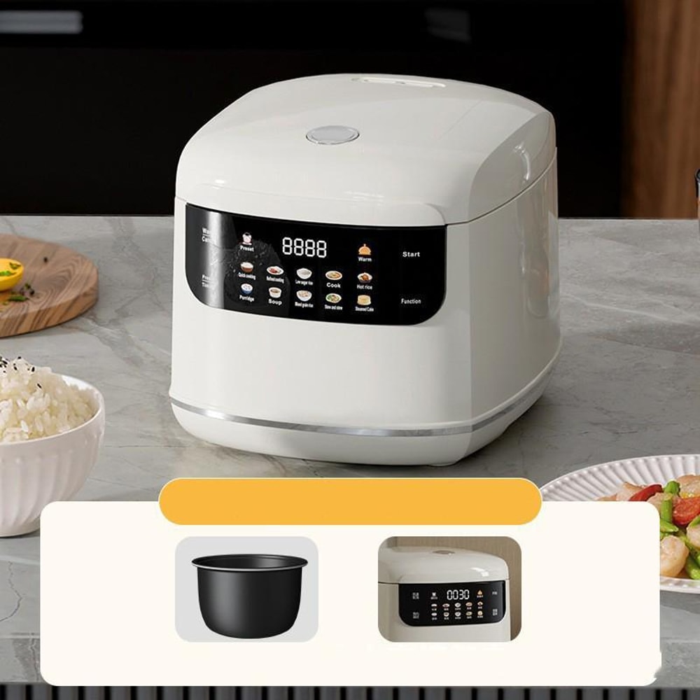 Smart 2L Electric Rice Cooker with Color Screen, 10 Preset Menus & 24H Timer