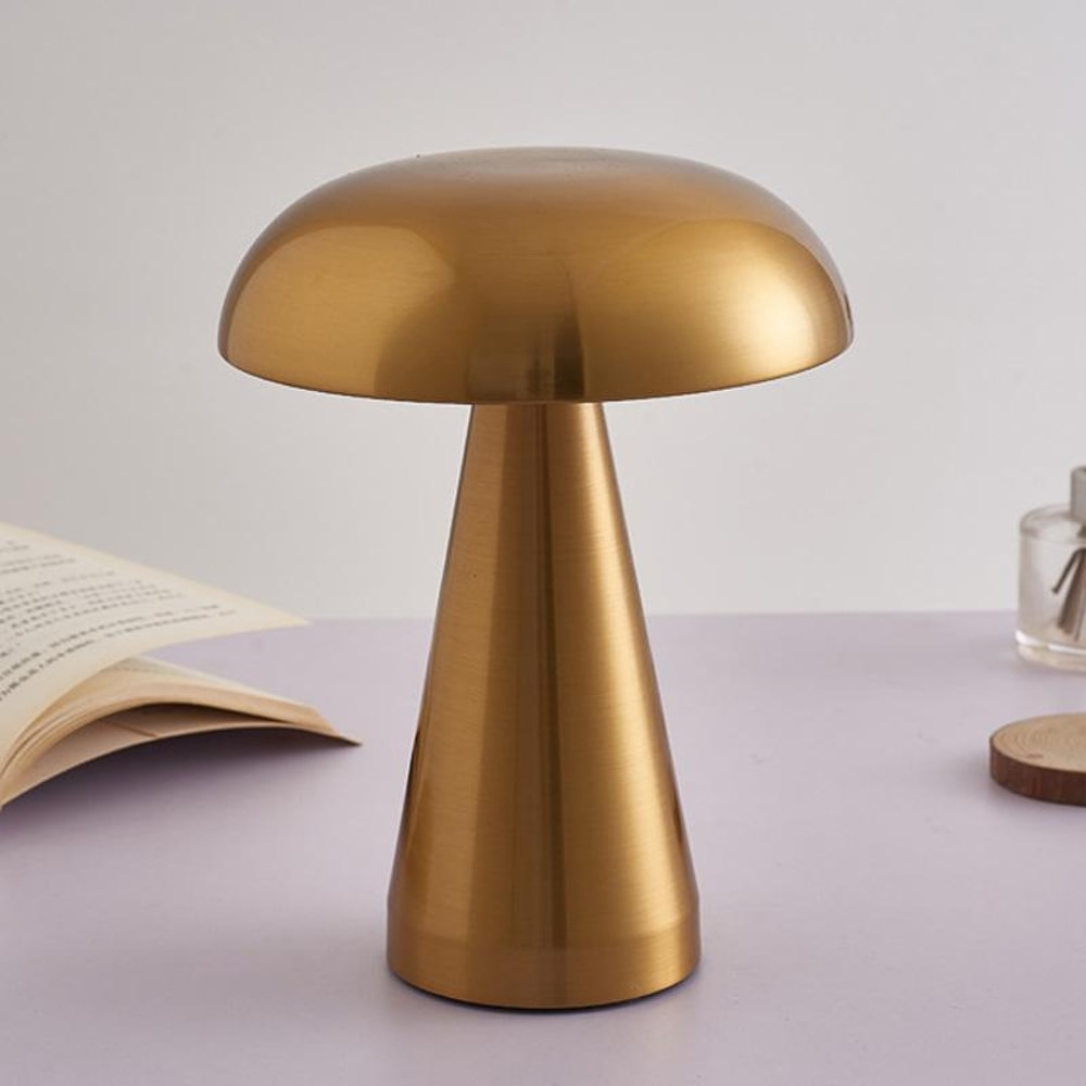 Rechargeable Mushroom Table Lamp With Dimmable Ambient Light For Bedroom Bar Restaurant 0