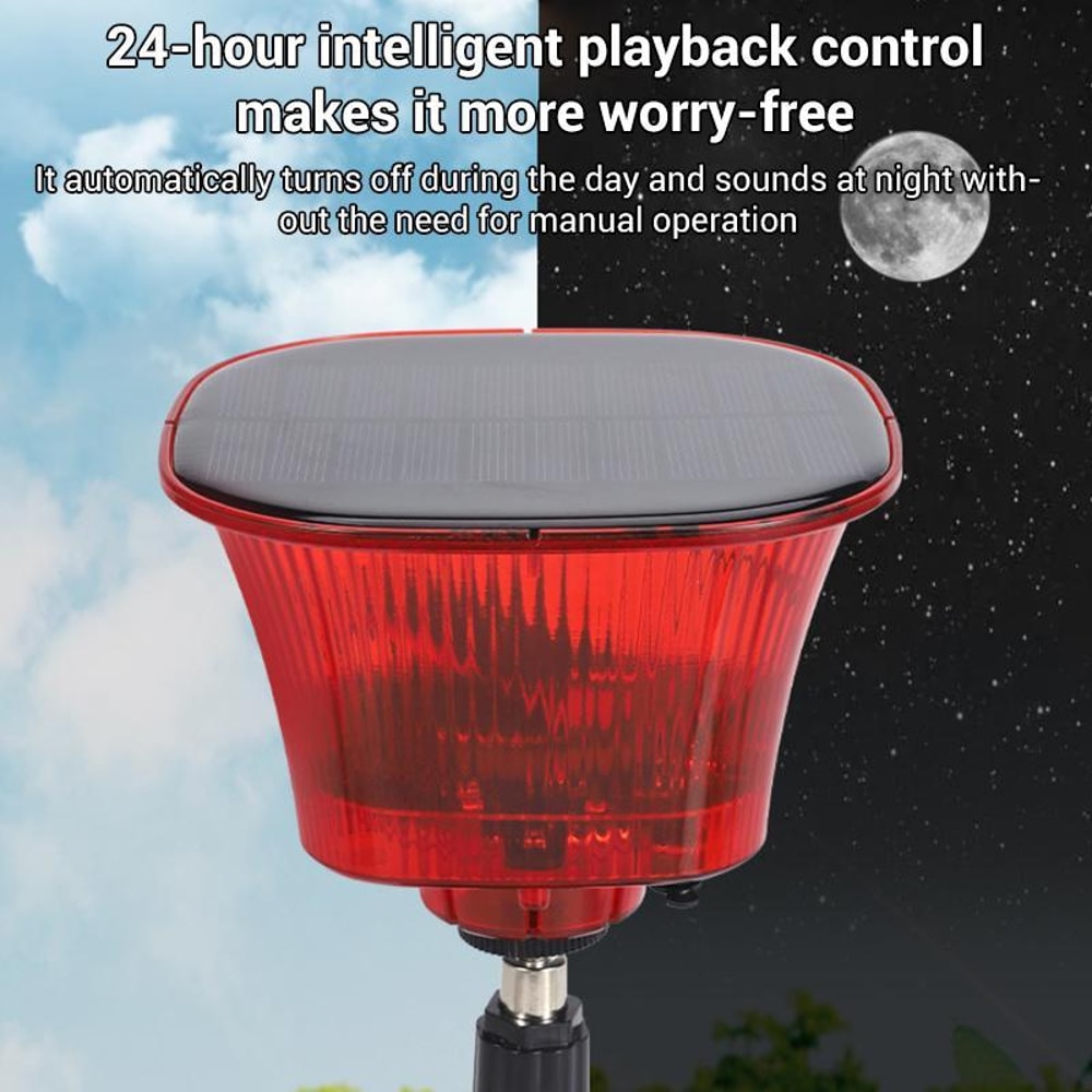 Solar Powered Animal Repellent Alarm With Flashing LED Light For Farms Orchards Warehouses 4
