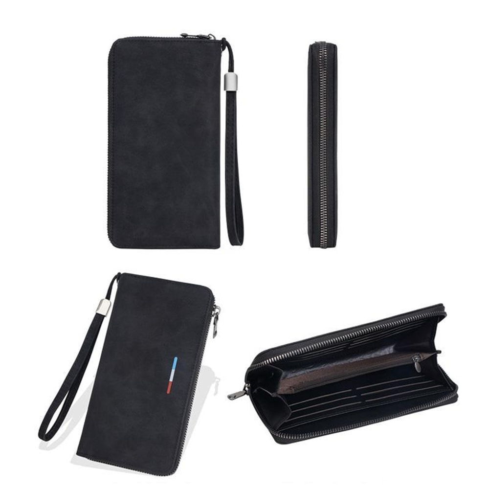 Men Long Wallet Zippered Clutch With MultiCard Holder Phone Storage 6