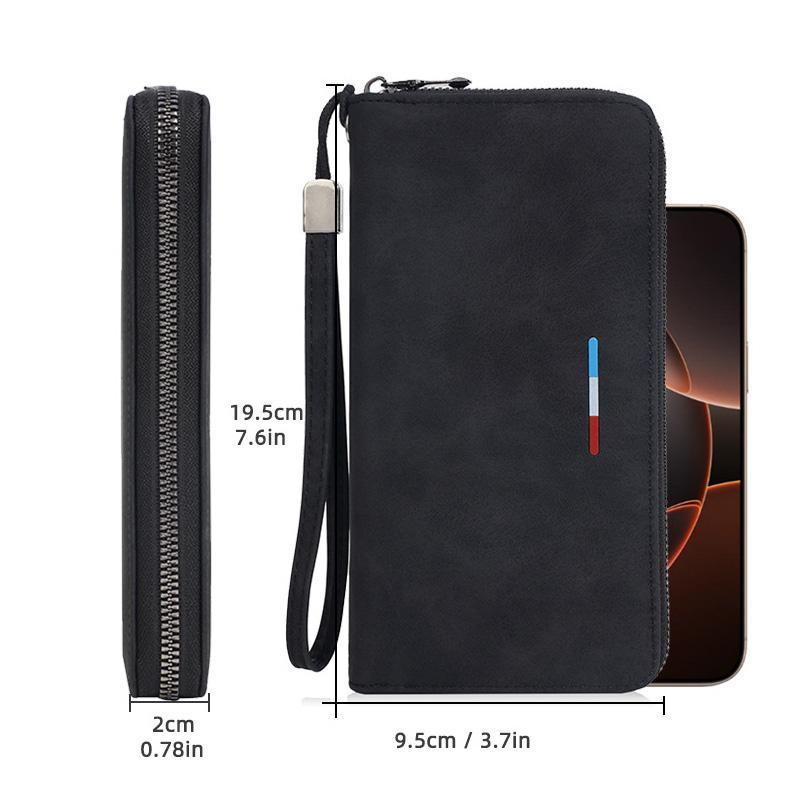 Men Long Wallet Zippered Clutch With MultiCard Holder Phone Storage 7