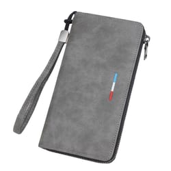 men long wallet zippered clutch with multi-card holder & phone storage