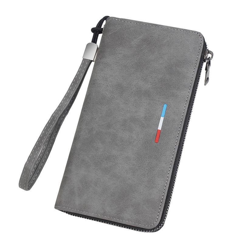 Men Long Wallet Zippered Clutch With MultiCard Holder Phone Storage 0