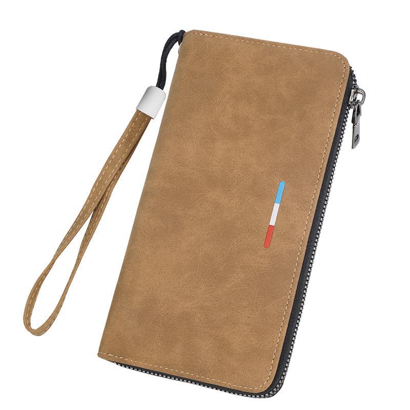 Men Long Wallet Zippered Clutch with Multi-Card Holder & Phone Storage