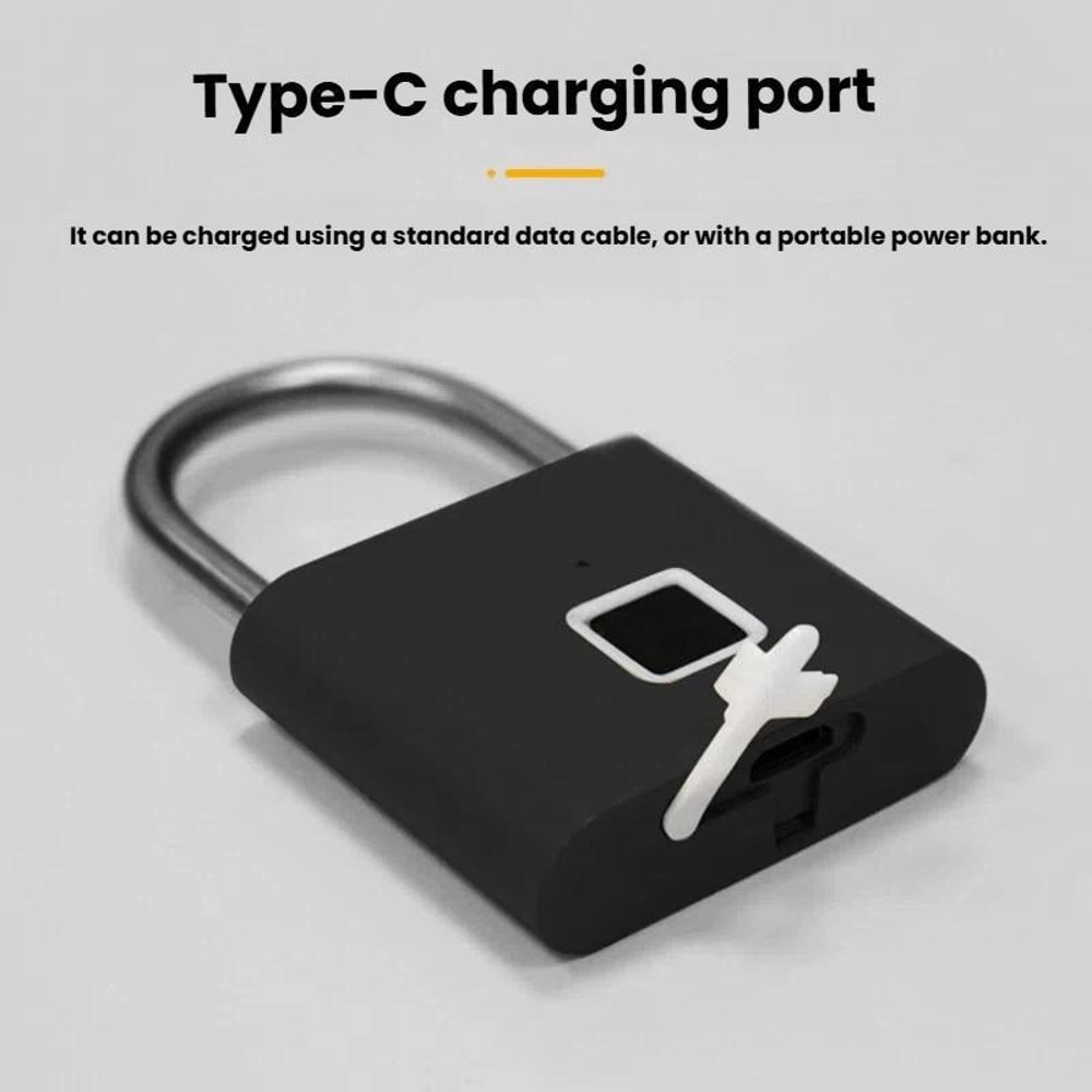 Tuya Smart Fingerprint Padlock With App Control USBC Rechargeable Waterproof Security Lock 3