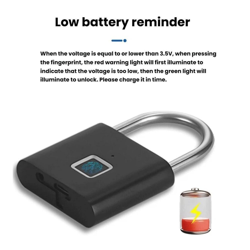Tuya Smart Fingerprint Padlock With App Control USBC Rechargeable Waterproof Security Lock 5