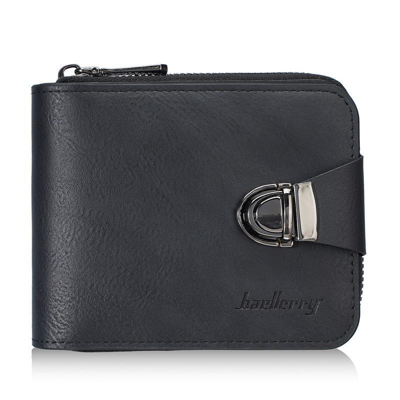 Vintage Men Wallet With Zipper Coin Pocket MultiCard Holder 0