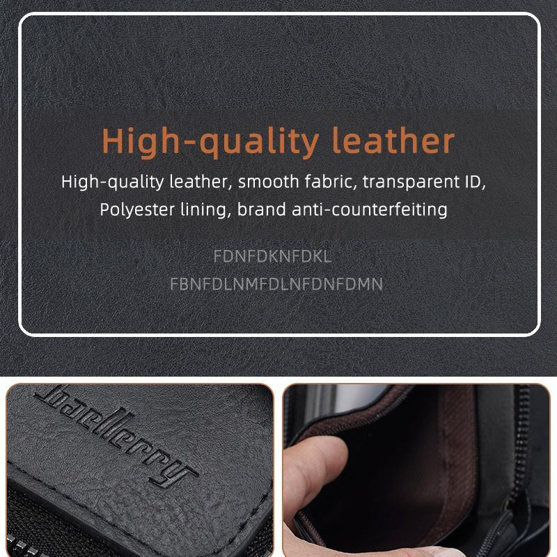 Vintage Men Wallet With Zipper Coin Pocket MultiCard Holder 2