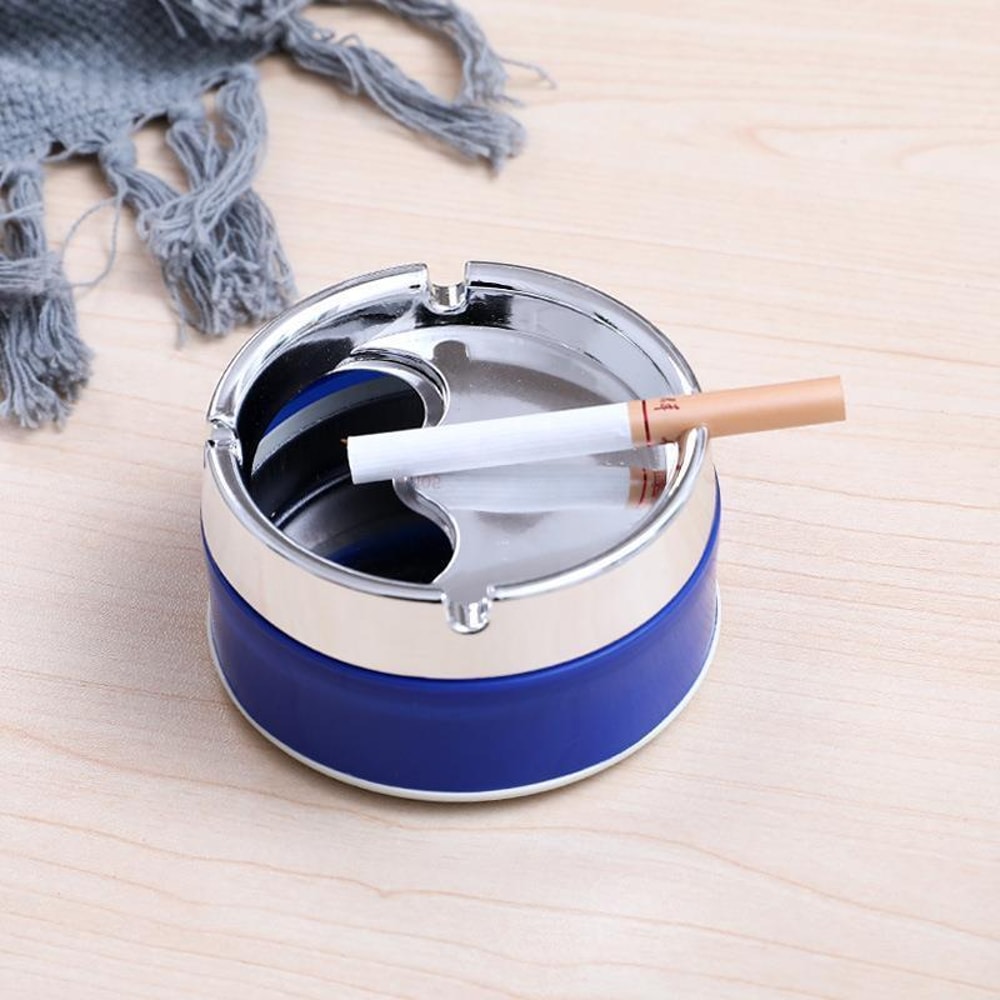 Windproof Rotating Lid Desktop Ashtray With Sealed Smokeless Design 2