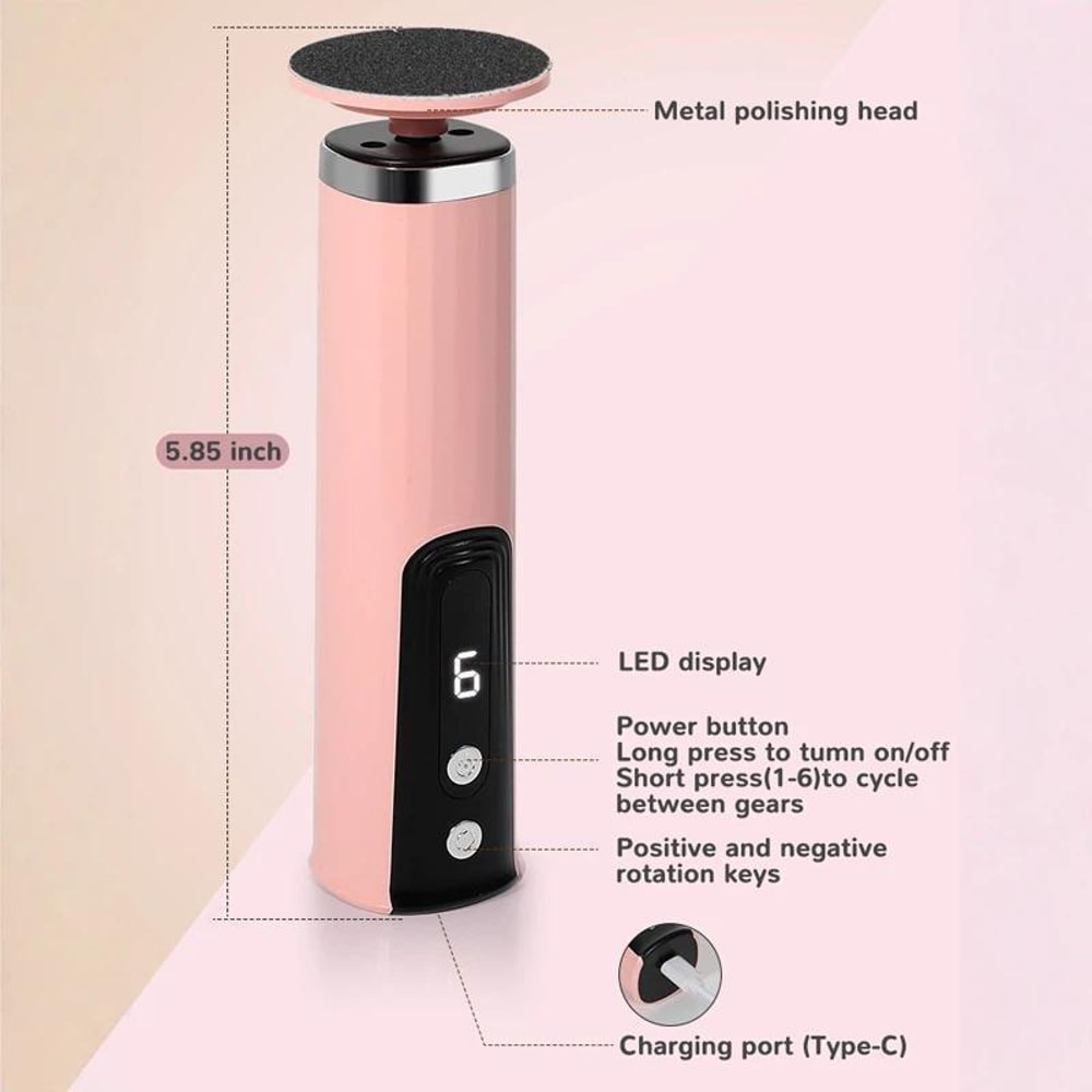 6Speed Electric Foot File Callus Remover With Forward Reverse Rotation For Smooth Feet 8