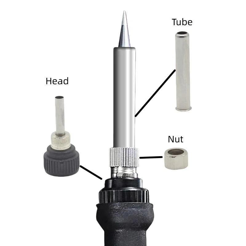 936 Soldering Iron Handle Sleeve Kit 3in1 Heat Resistant Replacement Tube Set 4