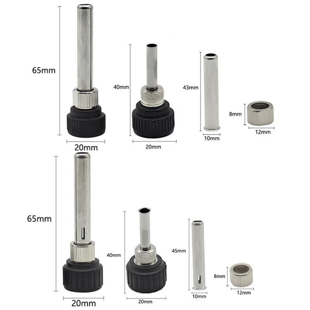 936 Soldering Iron Handle Sleeve Kit 3in1 Heat Resistant Replacement Tube Set 6