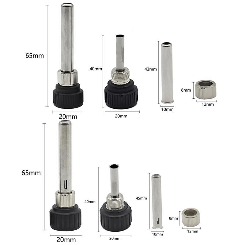 936 Soldering Iron Handle Sleeve Kit 3in1 Heat Resistant Replacement Tube Set 6