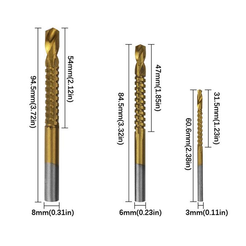 6PCS Step Drill Bit Set With Triangular Shank For Wood Plastic Soft Metal Cutting 3
