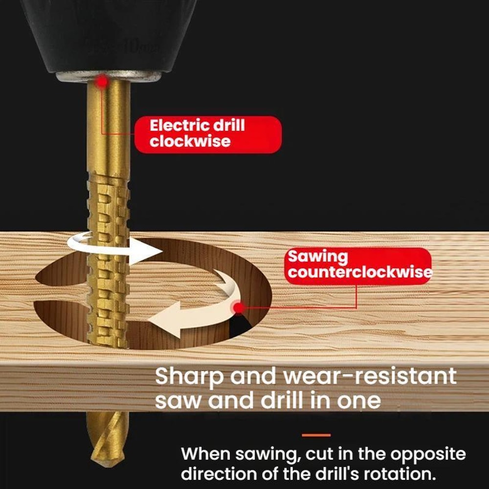 6PCS Step Drill Bit Set With Triangular Shank For Wood Plastic Soft Metal Cutting 6