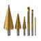 6PCS Step Drill Bit Set With Triangular Shank For Wood Plastic Soft Metal Cutting 1