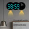 Smart LED Wall Clock With Remote Control Alarm Temperature Display Warm Night Light 3