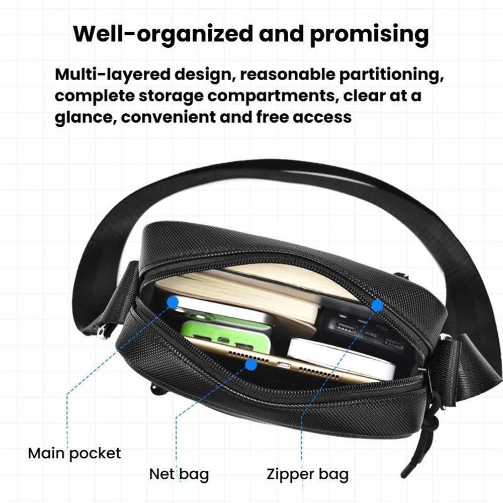 Waterproof Crossbody Bag For Men Compact Travel Everyday Shoulder Sling 2