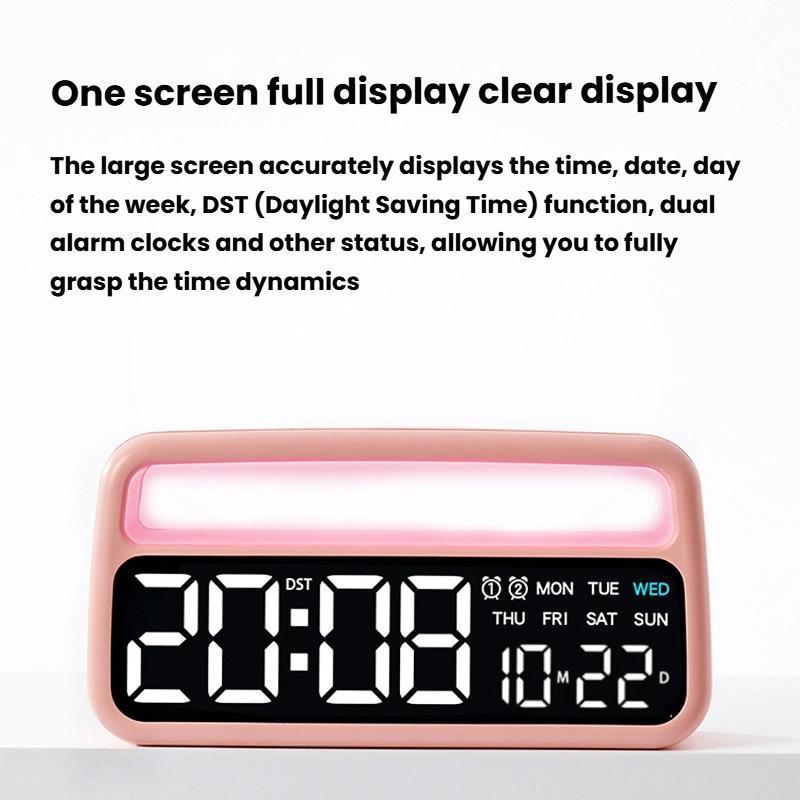 LED Alarm Clock With Ambient Night Light Auto Dimming Display 1