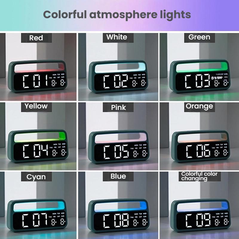 LED Alarm Clock With Ambient Night Light Auto Dimming Display 4