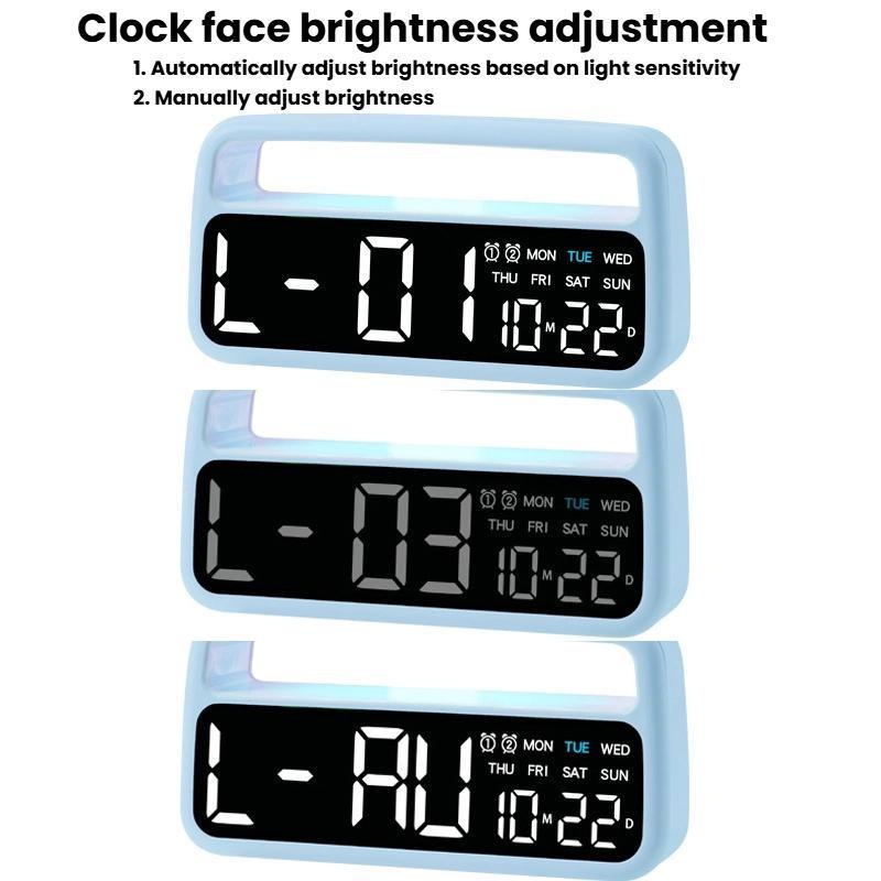 LED Alarm Clock With Ambient Night Light Auto Dimming Display 5