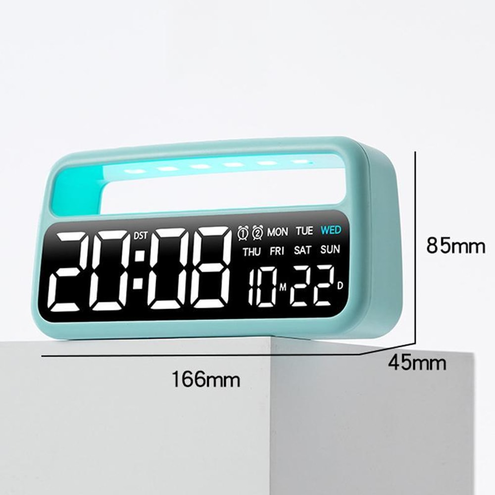 LED Alarm Clock With Ambient Night Light Auto Dimming Display 7