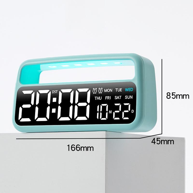LED Alarm Clock With Ambient Night Light Auto Dimming Display 7