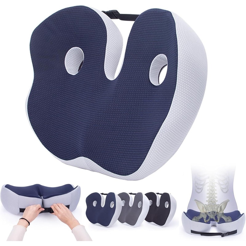 Orthopedic Memory Foam Seat Cushion For Sciatica Relief And Long Sitting Comfort 1