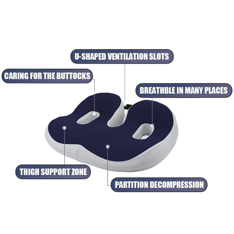 Orthopedic Memory Foam Seat Cushion For Sciatica Relief And Long Sitting Comfort 3