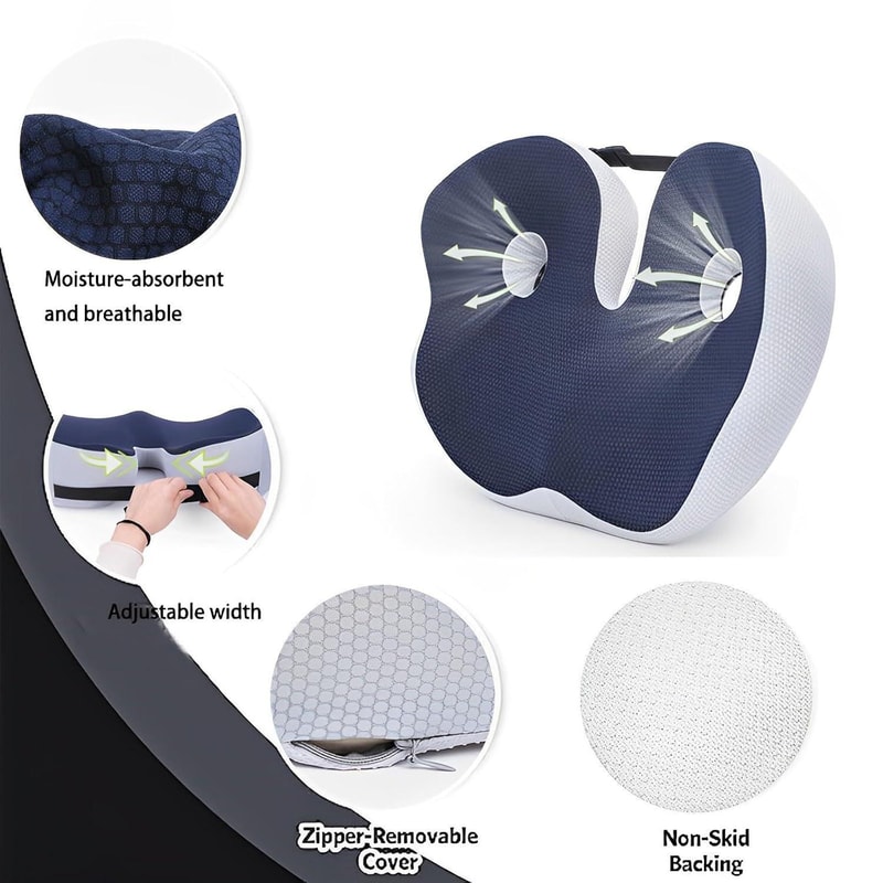 Orthopedic Memory Foam Seat Cushion For Sciatica Relief And Long Sitting Comfort 5