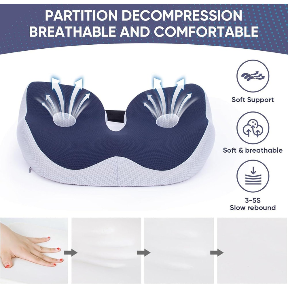 Orthopedic Memory Foam Seat Cushion For Sciatica Relief And Long Sitting Comfort 6