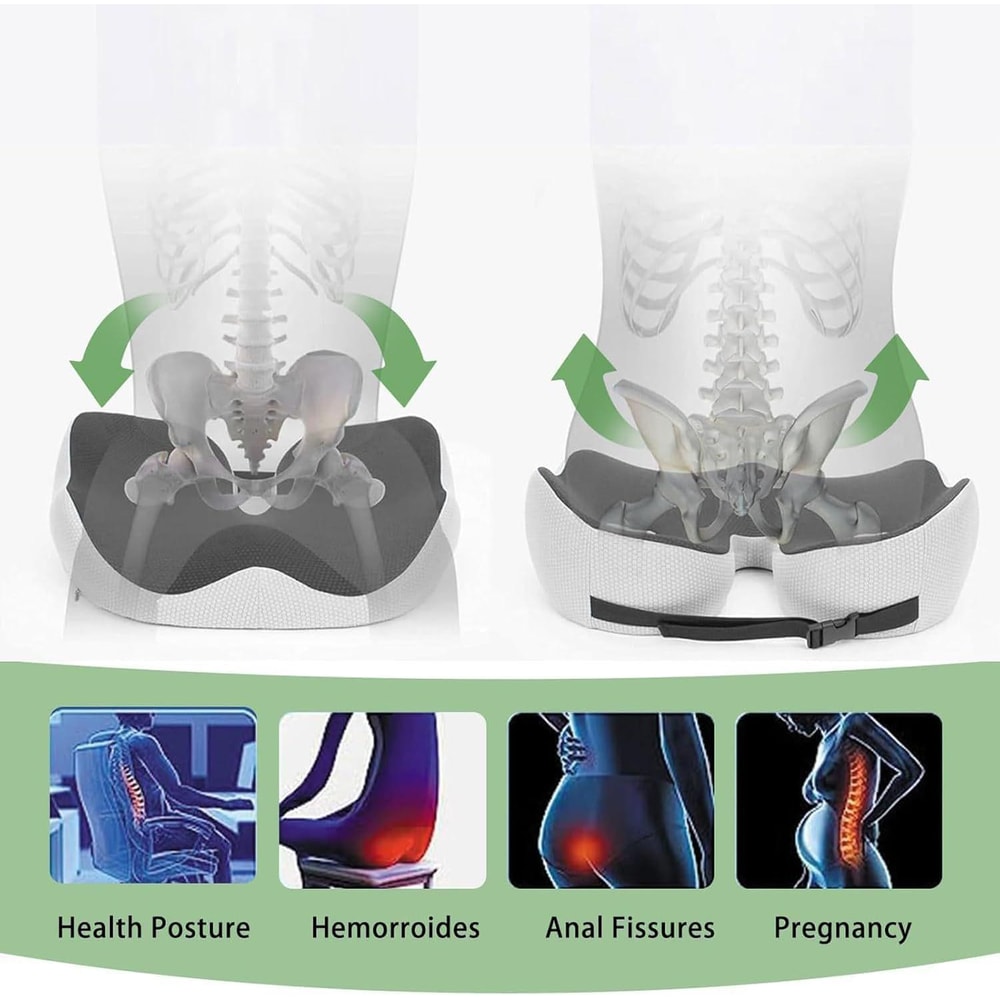 Orthopedic Memory Foam Seat Cushion For Sciatica Relief And Long Sitting Comfort 8