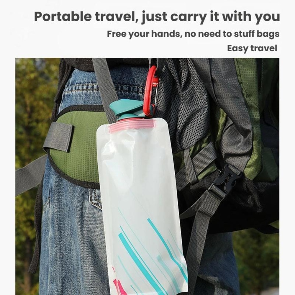 Foldable Hydration Pack Water Bag 700ml BPA Free Portable Collapsible Water Bottle For Outdoor Spor 3