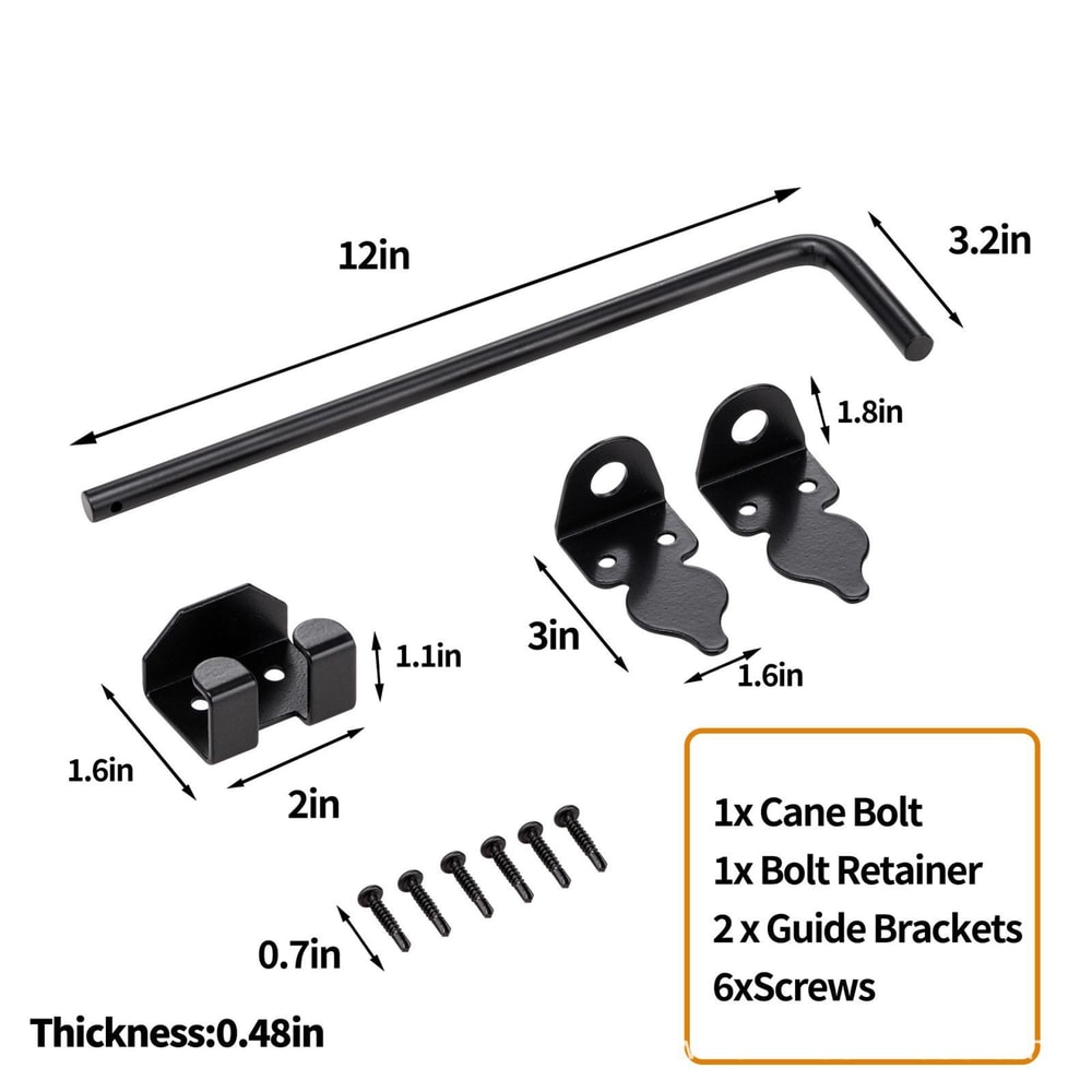12-Inch Heavy Duty Fence Gate Latch for Wooden Gates and Outdoor Doors