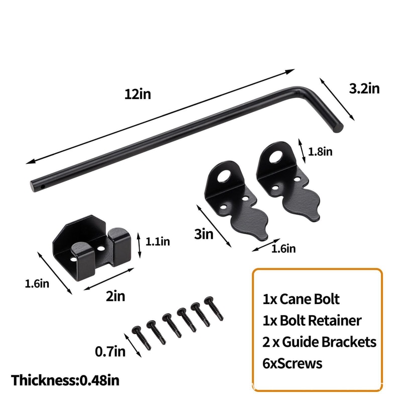 12-Inch Heavy Duty Fence Gate Latch for Wooden Gates and Outdoor Doors