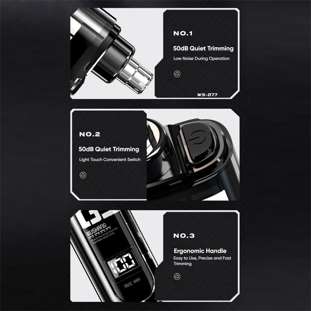 USBC Rechargeable Nose Hair Trimmer With Gentle 360 Precision Grooming 7