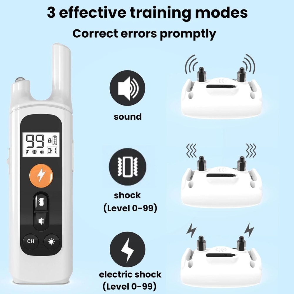 800M Dog Training Collar With Remote Waterproof Rechargeable Bark Control For Small To Large Dogs 1
