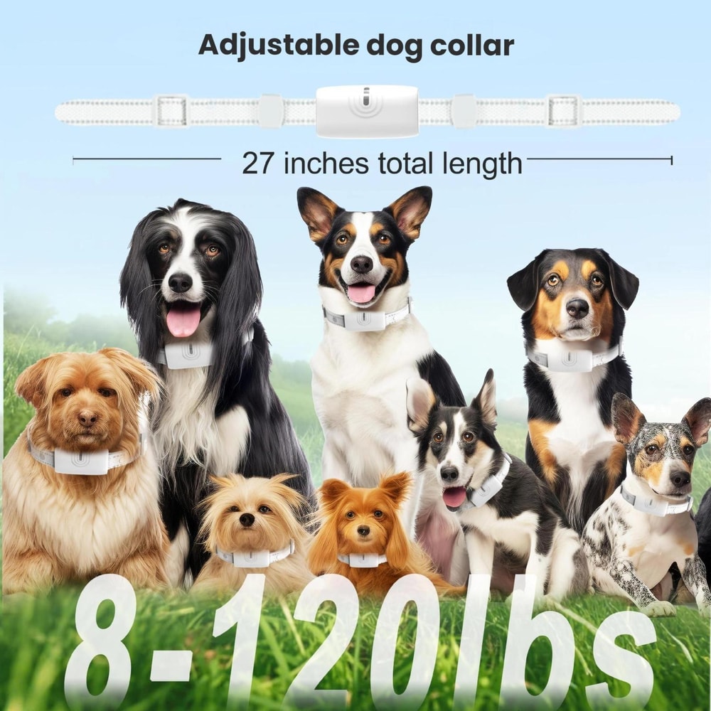 800M Dog Training Collar With Remote Waterproof Rechargeable Bark Control For Small To Large Dogs 5