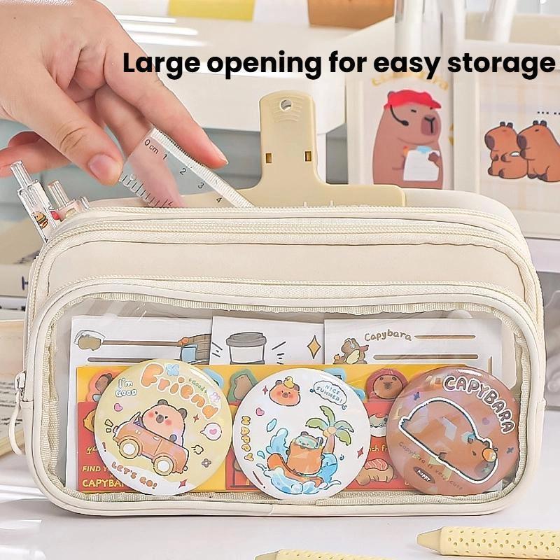 10 Layer Transparent Pen Pouch Large Capacity Stationery Organizer For School And Office 1