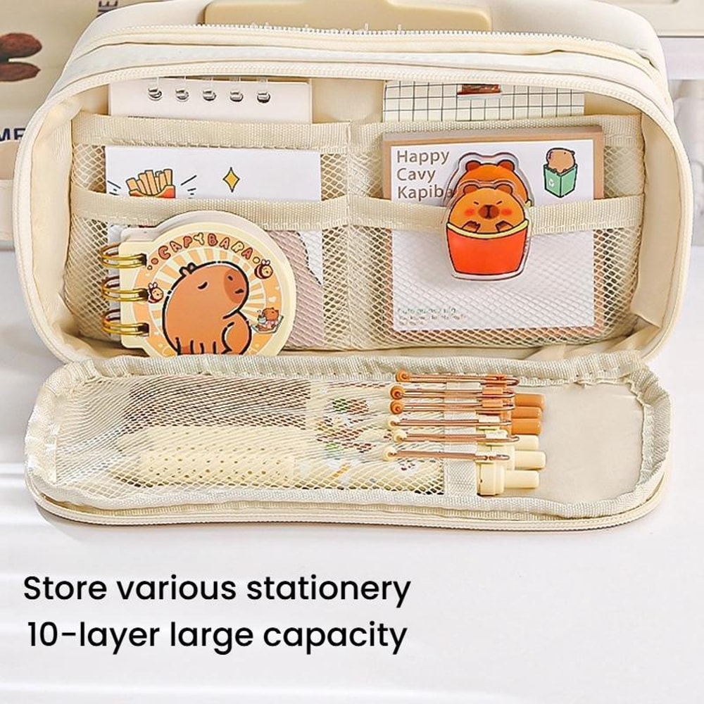 10 Layer Transparent Pen Pouch Large Capacity Stationery Organizer For School And Office 2