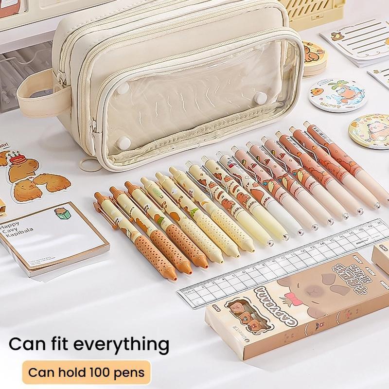 10 Layer Transparent Pen Pouch Large Capacity Stationery Organizer For School And Office 3