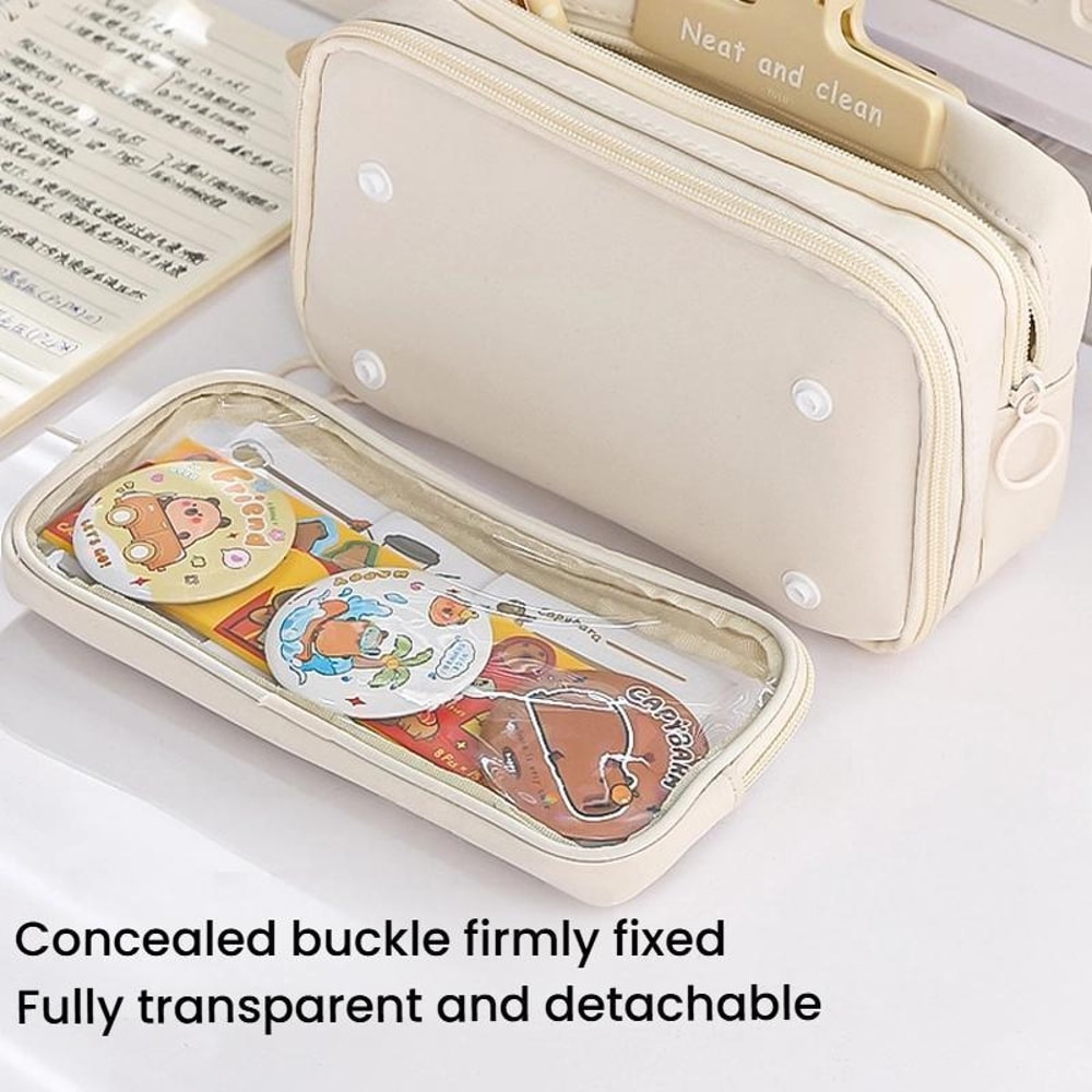 10 Layer Transparent Pen Pouch Large Capacity Stationery Organizer For School And Office 4