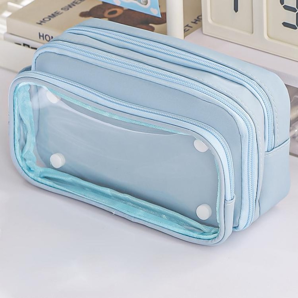 10 Layer Transparent Pen Pouch Large Capacity Stationery Organizer For School And Office 8