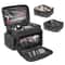 Large Travel Makeup Bag with Removable Dividers & Clear Organizer Pockets
